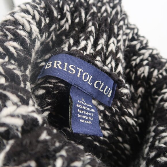 Bristol Club Women's Black White Chunky Knit Turtleneck Sweater Size Small - Picture 3 of 10